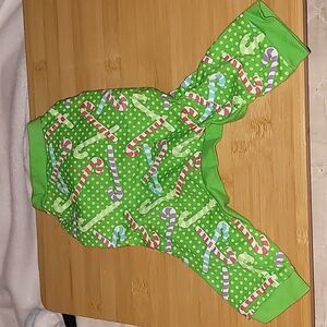 Small Dog Clothes - Candy Cane Pj's